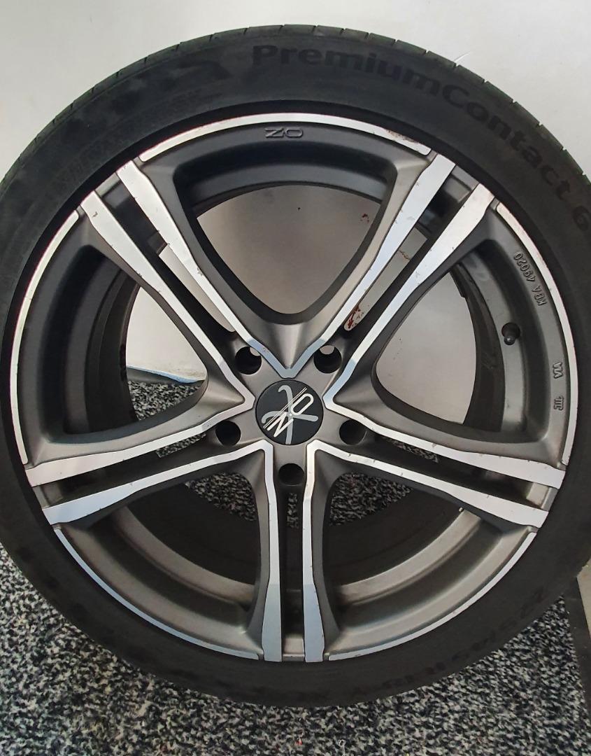 Set 18" OZ X5B velgen + banden voor BMW 3