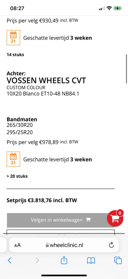 Vossen 20 inch NIEUW ! 